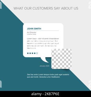 Client Reviews Layout Simple white minimalistic client user customer testimonial review card ...