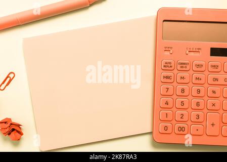 Multiple Assorted Collection Office Stationery Photo With Pens Pencils Notepads Notebook Ruler Stapler Scissors Clippers Paper Clips Holders Clipboard Stock Photo