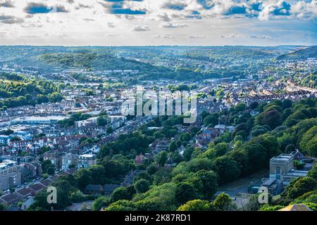 View of Dover center from the Castle,  Dover, England, UK Stock Photo