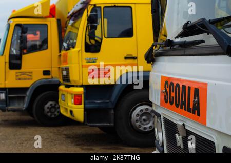 Driving school (scoala) sign, romanian driving school car sign. Truck driving school Stock Photo