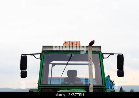 Driving school (scoala) sign, romanian driving school car sign. Truck driving school Stock Photo