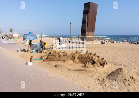 The beach at Barcelona, Spain Stock Photo