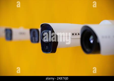 Tehran, Iran. 20th Oct, 2022. CCTV cameras at the nineteenth International Police Safety and Security Equipment Exhibition (IPAS 2022) in Tehran, October 20, 2022. (Photo by Sobhan Farajvan/Pacific Press) Credit: Pacific Press Media Production Corp./Alamy Live News Stock Photo