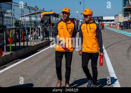 Austin, Texas, United States, 21st Oct 2022, Daniel Ricciardo, from Australia competes for McLaren F1 . The build up, round 19 of the 2022 Formula 1 championship. Credit: Michael Potts/Alamy Live News Stock Photo