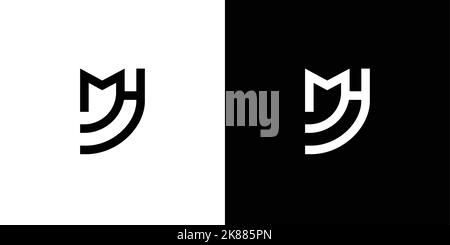 Simple and modern MH initials logo 2 Stock Vector
