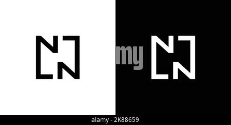 Modern and unique letter NN initials logo design Stock Vector