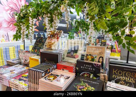 Frankfurt, Germany. 19th Oct, 2022. Frankfurt Book Fair, Frankfurter Buchmesse 2022: booth of publisher EMF (Edition Michael Fischer). Credit: Christian Lademann / LademannMedia Stock Photo