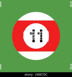 billiards ball number eleven Stock Vector