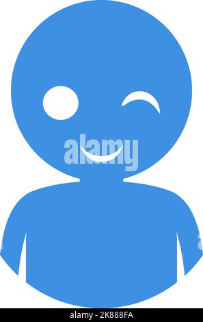 wink face expression Stock Vector