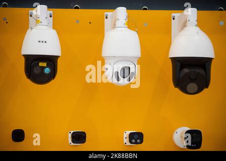 Tehran, Iran. 20th Oct, 2022. CCTV cameras at the nineteenth International Police Safety and Security Equipment Exhibition (IPAS 2022) in Tehran, October 20, 2022. (Photo by Sobhan Farajvan/Pacific Press/Sipa USA) Credit: Sipa USA/Alamy Live News Stock Photo