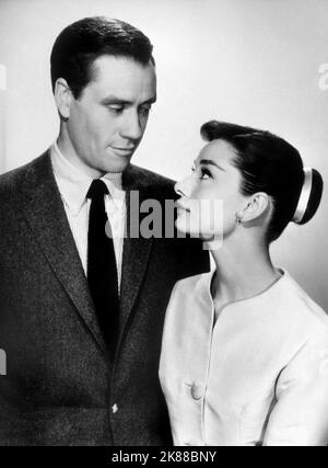 MEL FERRER & AUDREY HEPBURN MARRIED ACTOR & ACTRESS (1956 Stock Photo ...