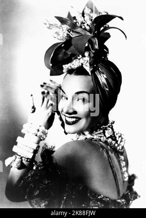 Carmen Miranda  Actress   30 June 1943   **WARNING** This Photograph is for editorial use only and is the copyright of The Film Company and/or the Photographer assigned by the Film or Production Company and can only be reproduced by publications in conjunction with the promotion of the above Film. A Mandatory Credit To The Film Company is required. The Photographer should also be credited when known. No commercial use can be granted without written authority from the Film Company. Stock Photo