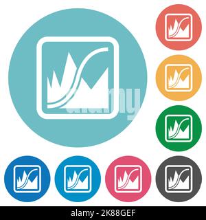 Adjust image curves flat white icons on round color backgrounds. 6 ...
