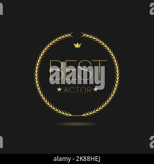 Best actor Golden laurel wreath vector label Stock Vector Image & Art ...