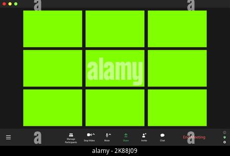 Call video template. Blank for inserting faces instead of chroma key Stock Vector