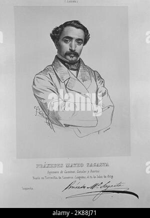 PRAXEDES MATEO SAGASTA (1825/1903) - POLITICO ESPAÑOL PRESIDENTE DEL GOBIERNO. Author: JOSE VALLEJO Y GALEAZO. Stock Photo