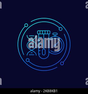 fast dna test line vector icon Stock Vector