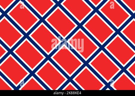 Geometric pattern in the colors of the national flag of Norway. The colors of Norway. Stock Photo