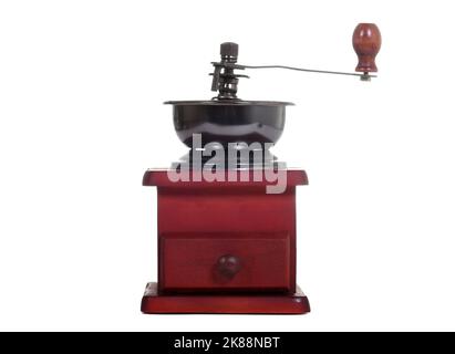 Manual coffee grinder isolated over white background Stock Photo