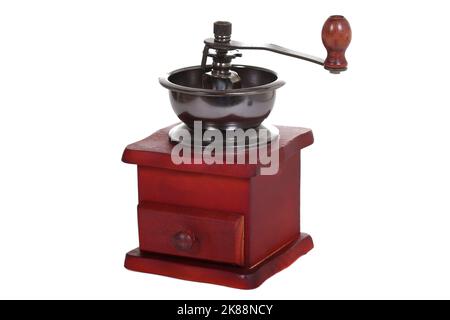 Manual coffee grinder isolated over white background Stock Photo