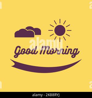 the good morning images, sun and good morning clouds Stock Vector