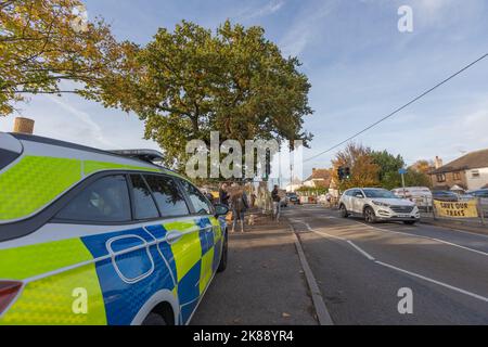 Rochford, UK. 21st Oct 2022. Activists from Save Holt Farm Oak Tree ...