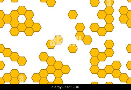 Seamless hexagon pattern of yellow honeycomb cells Stock Vector