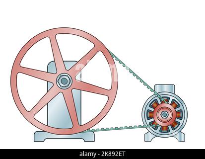 Illustration of a toothed belt transmission Stock Vector