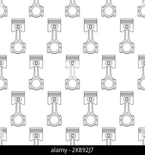 Seamless pattern of an engine piston with connecting rod Stock Vector