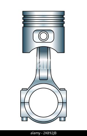 Illustration of an engine piston with connecting rod Stock Vector