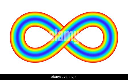Illustration of an abstract iridescent infinity symbol Stock Vector