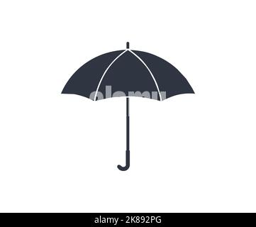black umbrella isolated on white background Stock Vector Image & Art ...
