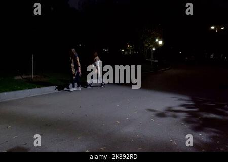 Tehran, Tehran, Iran. 21st Oct, 2022. Two women walk in Mellat Park in Tehran, Iran, on 21 October 2022. Stock Photo