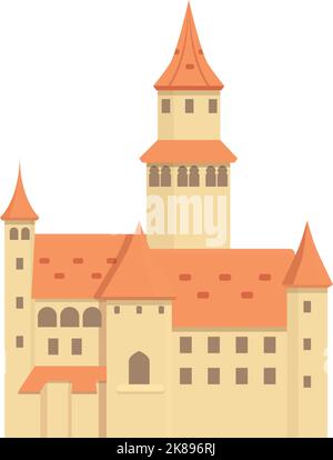 Czech church icon cartoon vector. Landmark republic. Travel map Stock Vector