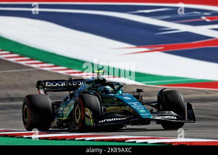 Austin, Texas, USA. 21st Oct 2022. Sebastian Vettel (GER) Aston Martin F1 Team AMR22. United States Grand Prix, Friday 21st October 2022. Circuit of the Americas, Austin, Texas, USA. Credit: James Moy/Alamy Live News Stock Photo