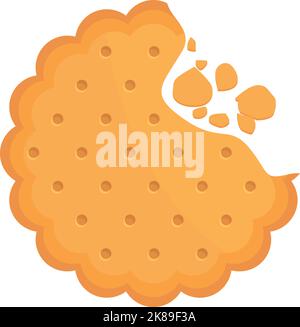 Bite cracker icon cartoon vector. Cookie food. Cake biscuit Stock Vector