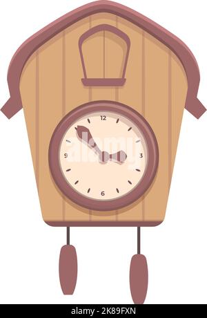 Wooden Cuckoo Clock icon cartoon vector. Wall watch. Hour bird Stock Vector