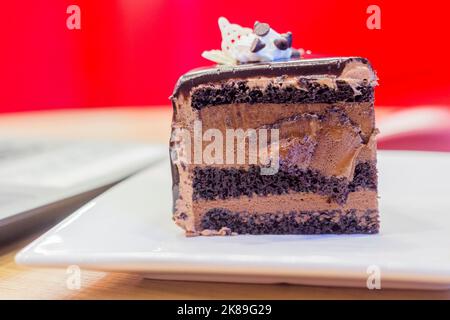 A cake slice at a hotel buffet in Cebu City, Philippines Stock Photo