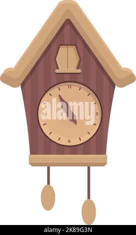 Wood Cuckoo Clock icon cartoon vector. Watch time. Bird clock Stock Vector