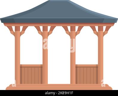 Pergola pavilion icon cartoon vector. Wedding house. Park architecture ...