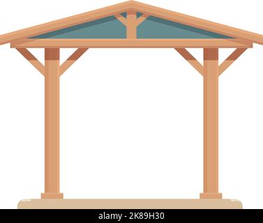 Shelter pergola icon cartoon vector. Wooden patio. House construction Stock Vector
