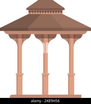 Patio shelter icon cartoon vector. Pergola house. Park building Stock Vector