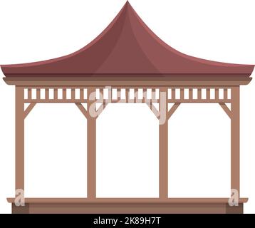 Wedding pergola icon cartoon vector. House gazebo. Patio wood Stock Vector