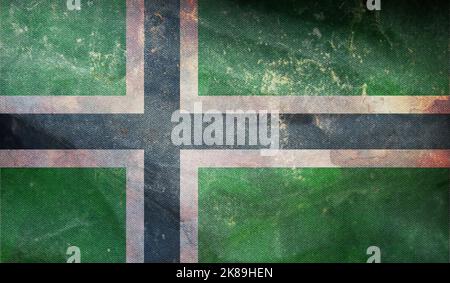 retro flag of Baltic Finns Forest Finns with grunge texture. flag representing ethnic group or culture, regional authorities. no flagpole. Plane desig Stock Photo
