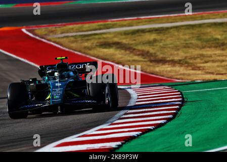 Austin, Texas, USA. 21st Oct 2022. Sebastian Vettel (GER) Aston Martin F1 Team AMR22. United States Grand Prix, Friday 21st October 2022. Circuit of the Americas, Austin, Texas, USA. Credit: James Moy/Alamy Live News Stock Photo