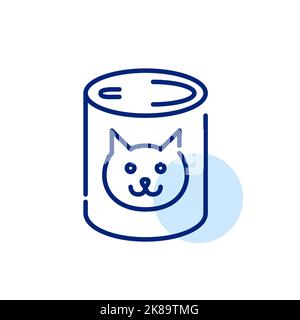 Can of cat food. Pixel perfect, editable stroke line icon Stock Vector