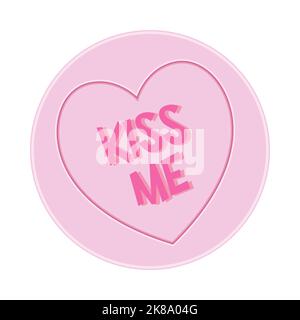Loveheart Sweet Candy - Kiss Me Message vector Illustration Stock Vector