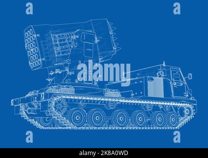 Military track missle system. Vector Stock Vector