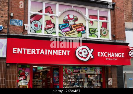 Shrewsbury, UK-  July 14, 2022: CEX entertainment exchange store in Shrewsbury, England. Stock Photo