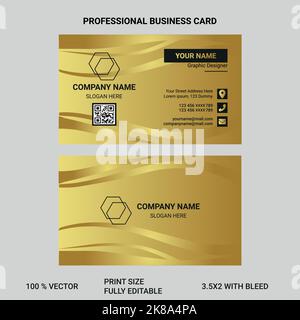 Professional business card with eye catching professional color for your business, company and personal usages Stock Vector
